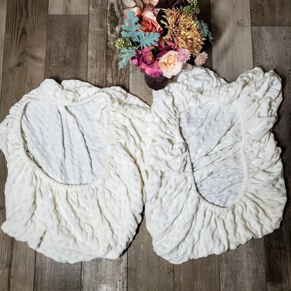 TILLYOU Ivory Off-White Changing Pad Covers 2 Pc EUC